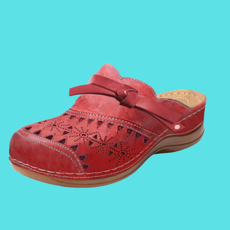 Nicholle - Bow Hollow Out Flat Mules