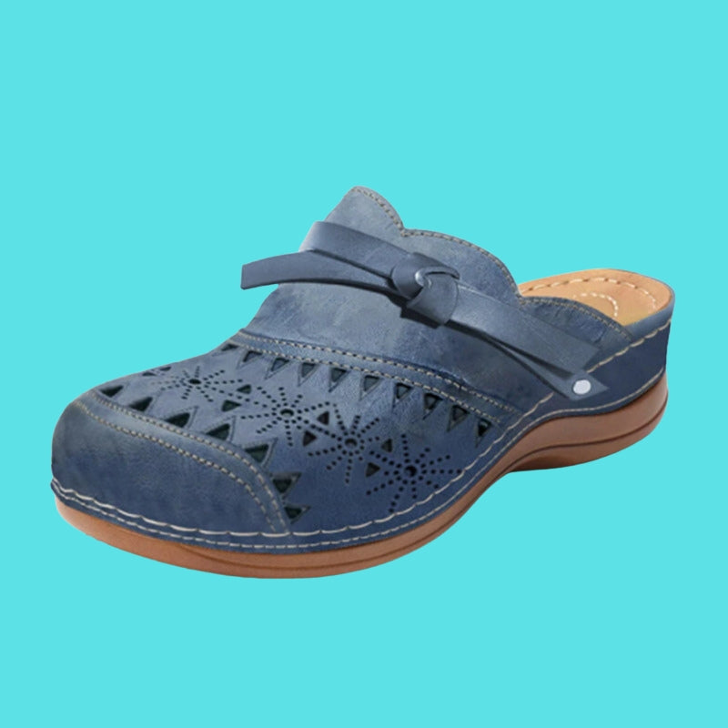 Nicholle - Bow Hollow Out Flat Mules