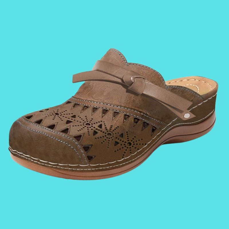 Nicholle - Bow Hollow Out Flat Mules