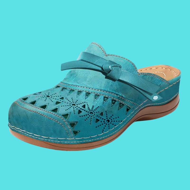 Nicholle - Bow Hollow Out Flat Mules