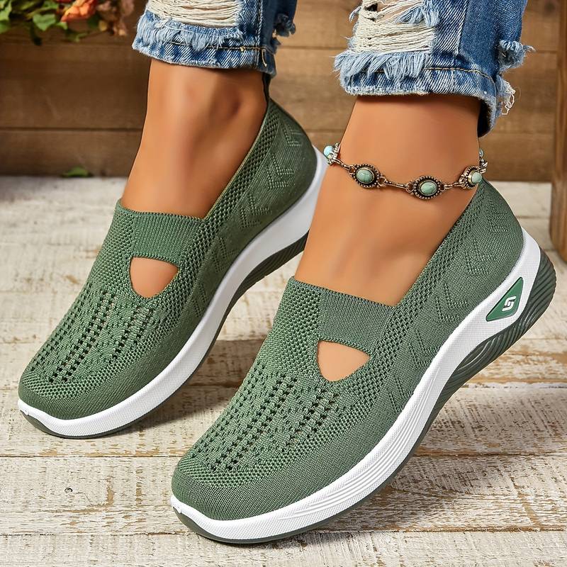 Haniya - Breathable Knit Slip-On Sneakers